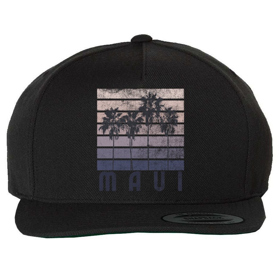 Maui Hawaii Beach Summer Vacation Vintage Gift Wool Snapback Cap