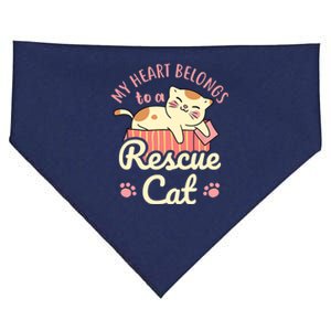 My Heart Belongs To A Rescue Cat Animal Rescuer Adopt Pets USA-Made Doggie Bandana