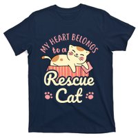 My Heart Belongs To A Rescue Cat Animal Rescuer Adopt Pets T-Shirt