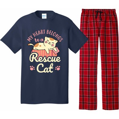 My Heart Belongs To A Rescue Cat Animal Rescuer Adopt Pets Pajama Set