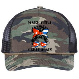 Messy Hair Bun Sos Cuba Flag Make Cuba Great Again Meaningful Gift Retro Rope Trucker Hat Cap