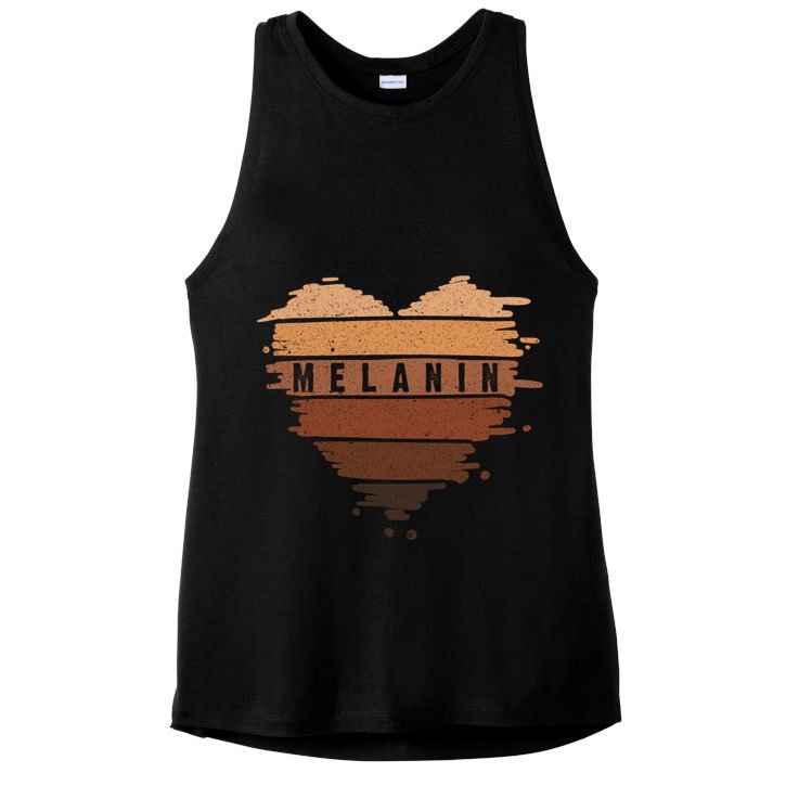 Melanin Heart Black Is Beautiful Great Gift Ladies PosiCharge Tri-Blend Wicking Tank