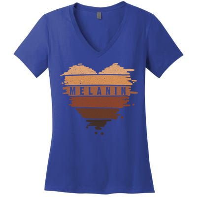 Melanin Heart Black Is Beautiful Great Gift Women's V-Neck T-Shirt
