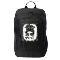 Messy Hair Bun Mom Life Camouflage Mother's Day City Backpack