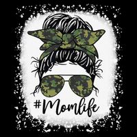Messy Hair Bun Mom Life Camouflage Mother's Day City Backpack