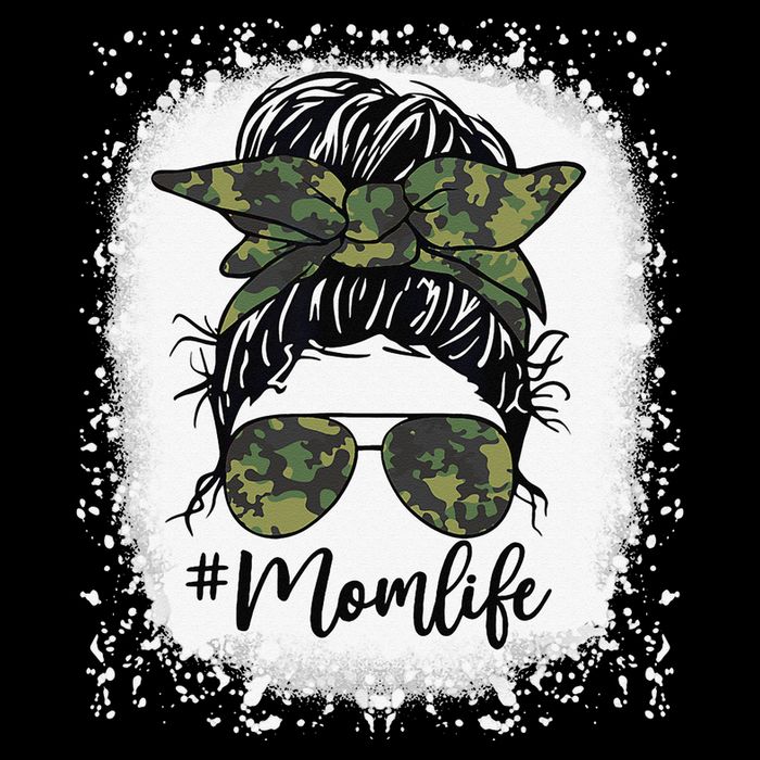 Messy Hair Bun Mom Life Camouflage Mother's Day City Backpack