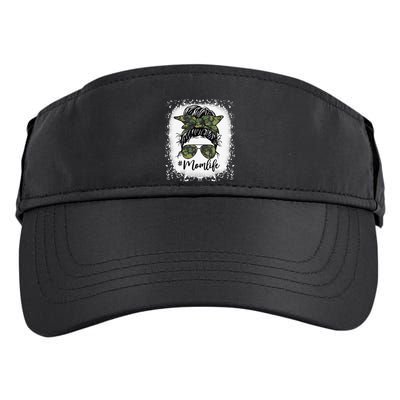 Messy Hair Bun Mom Life Camouflage Mother's Day Adult Drive Performance Visor
