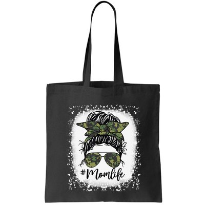 Messy Hair Bun Mom Life Camouflage Mother's Day Bag