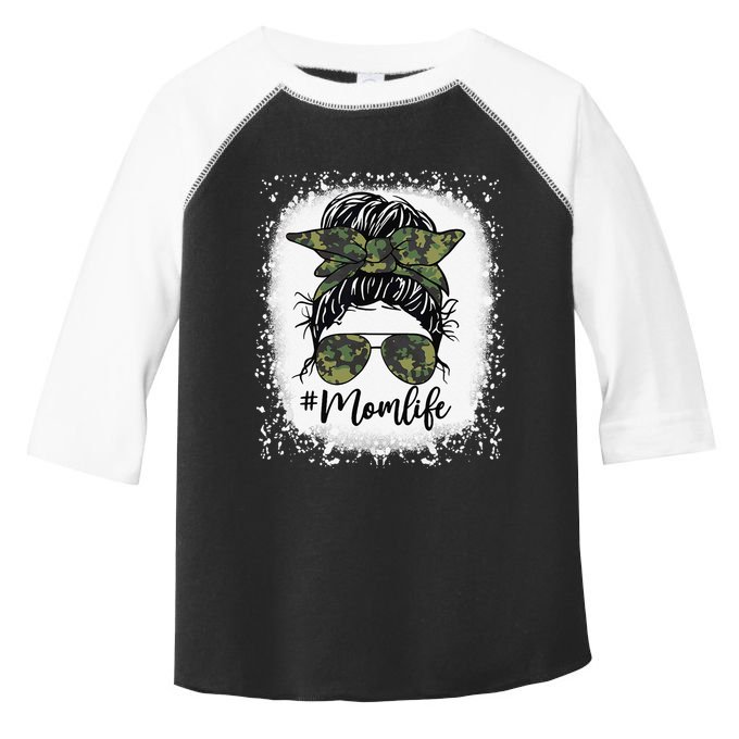 Messy Hair Bun Mom Life Camouflage Mother's Day Toddler Fine Jersey T-Shirt