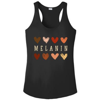 Melanin Hearts Black Is Beautiful Gift Ladies PosiCharge Competitor Racerback Tank