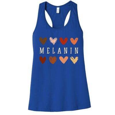 Melanin Hearts Black Is Beautiful Gift Women's Racerback Tank