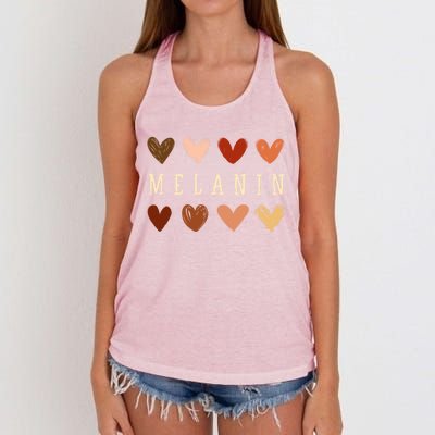 Melanin Hearts Black Is Beautiful Gift Women's Knotted Racerback Tank