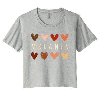 Melanin Hearts Black Is Beautiful Gift Women's Crop Top Tee