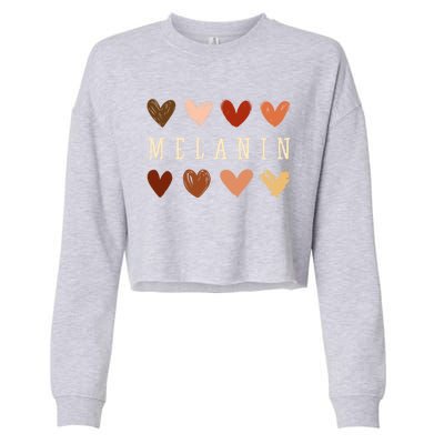 Melanin Hearts Black Is Beautiful Gift Cropped Pullover Crew