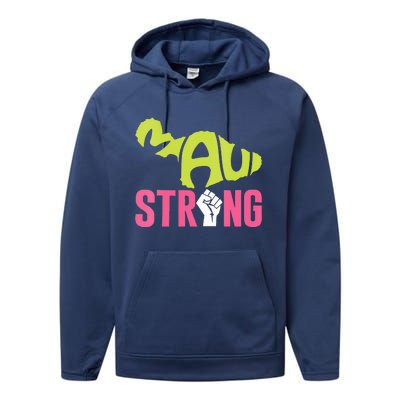 Maui Hawaii Beach Strong VNeck Performance Fleece Hoodie