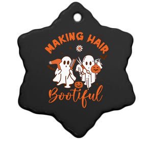 Making Hair Bootiful Funny Scary Ghost Hairdresser Halloween Ceramic Star Ornament