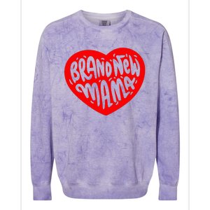 Mom Heart Brand New Mama Colorblast Crewneck Sweatshirt