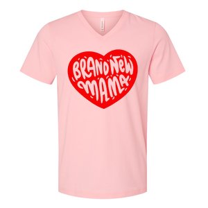 Mom Heart Brand New Mama V-Neck T-Shirt