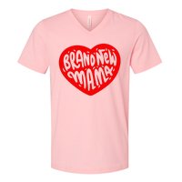 Mom Heart Brand New Mama V-Neck T-Shirt