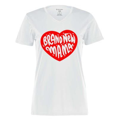 Mom Heart Brand New Mama Women's Momentum V-Neck T-Shirt