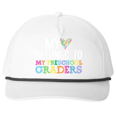 My Heart Belongs To My Prefunny Giftchool Valentines Day Teachers Gift Snapback Five-Panel Rope Hat