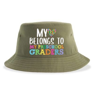 My Heart Belongs To My Prefunny Giftchool Valentines Day Teachers Gift Sustainable Bucket Hat