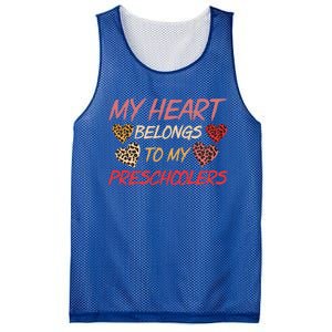 My Heart Belongs To Valentines Day Preschool Teacher Gift Mesh Reversible Basketball Jersey Tank