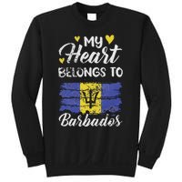 My Heart Belongs To Barbados Bajan Barbadian Flag Grunge Sweatshirt