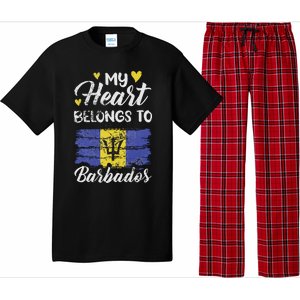 My Heart Belongs To Barbados Bajan Barbadian Flag Grunge Pajama Set