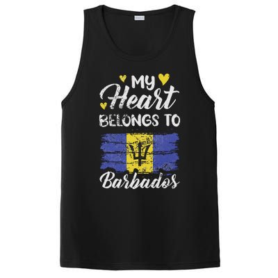 My Heart Belongs To Barbados Bajan Barbadian Flag Grunge PosiCharge Competitor Tank