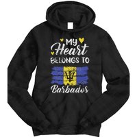 My Heart Belongs To Barbados Bajan Barbadian Flag Grunge Tie Dye Hoodie