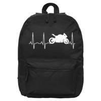 Motorcycle Heartbeat Best Sport Bike Gift 16 in Basic Backpack