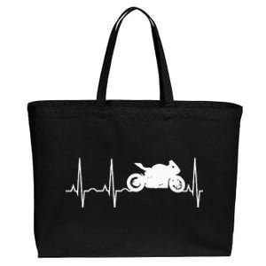 Motorcycle Heartbeat Best Sport Bike Gift Cotton Canvas Jumbo Tote