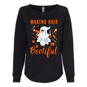 Making Hair Bootiful Funny Scary Ghost Hairdresser Halloween Womens California Wash Sweatshirt