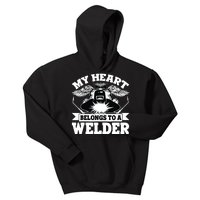 My Heart Belongs To A Welder , I Love My Welder Kids Hoodie