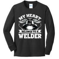 My Heart Belongs To A Welder , I Love My Welder Kids Long Sleeve Shirt