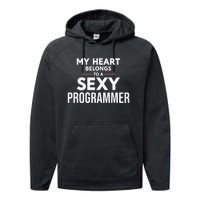 My Heart Belongs To A Sexy Programmer Performance Fleece Hoodie