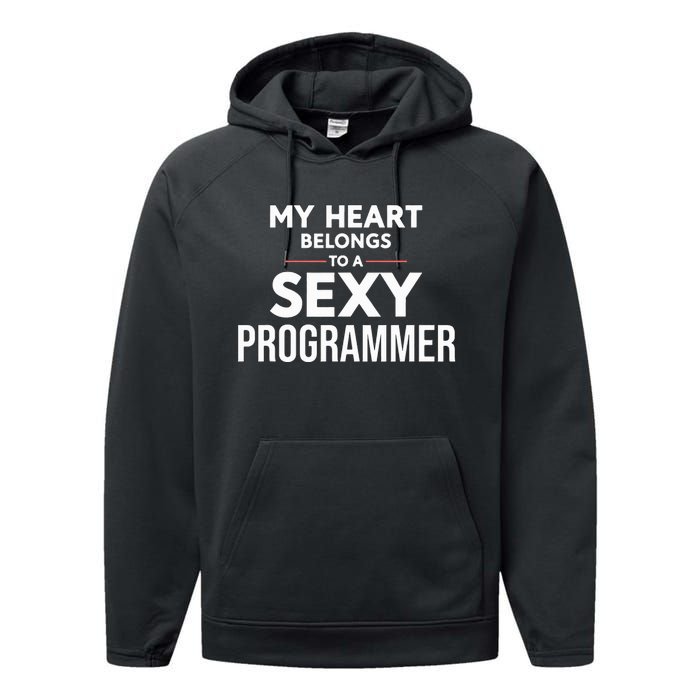 My Heart Belongs To A Sexy Programmer Performance Fleece Hoodie