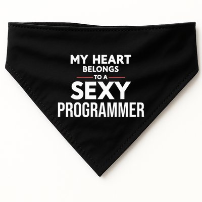 My Heart Belongs To A Sexy Programmer USA-Made Doggie Bandana