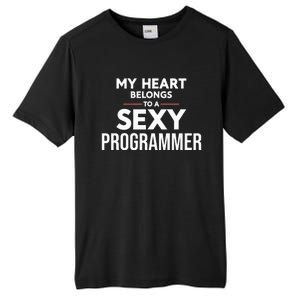 My Heart Belongs To A Sexy Programmer Tall Fusion ChromaSoft Performance T-Shirt