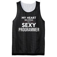 My Heart Belongs To A Sexy Programmer Mesh Reversible Basketball Jersey Tank