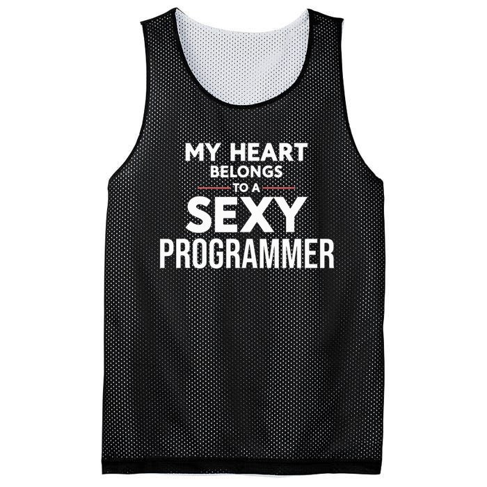 My Heart Belongs To A Sexy Programmer Mesh Reversible Basketball Jersey Tank