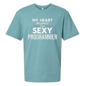 My Heart Belongs To A Sexy Programmer Sueded Cloud Jersey T-Shirt