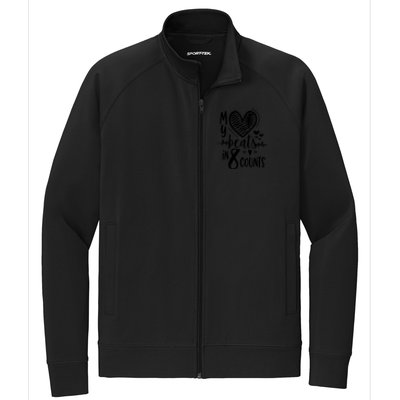 My Heart Beats In 8 Counts | Cheerleader Stretch Full-Zip Cadet Jacket