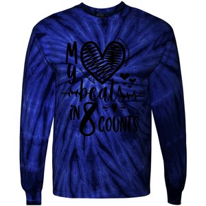 My Heart Beats In 8 Counts | Cheerleader Tie-Dye Long Sleeve Shirt