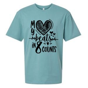 My Heart Beats In 8 Counts | Cheerleader Sueded Cloud Jersey T-Shirt