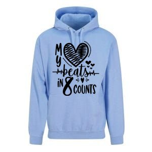 My Heart Beats In 8 Counts | Cheerleader Unisex Surf Hoodie