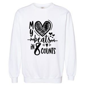 My Heart Beats In 8 Counts | Cheerleader Garment-Dyed Sweatshirt