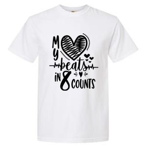 My Heart Beats In 8 Counts | Cheerleader Garment-Dyed Heavyweight T-Shirt