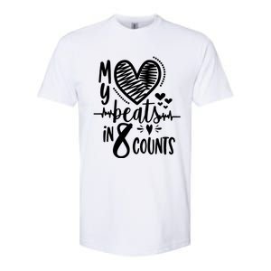 My Heart Beats In 8 Counts | Cheerleader Softstyle CVC T-Shirt